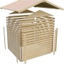 Karibu Holz-Gartenhaus, unbehandelt, 177x181cm, im Aufbau. Gartenlaube aus Holz.