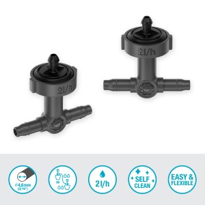 Gardena Reihentropfer, 10 Stück, druckausgleichend für Micro-Drip-Systeme zur Bewässerung von Pflanzen.