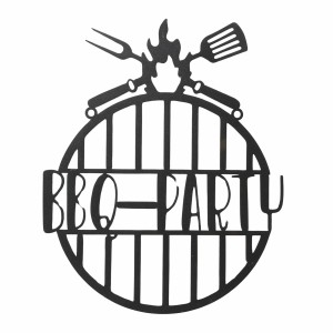 Rustikales BBQ Schild von Boltze, braun, 41x33,5cm, Wanddeko für Grillpartys.