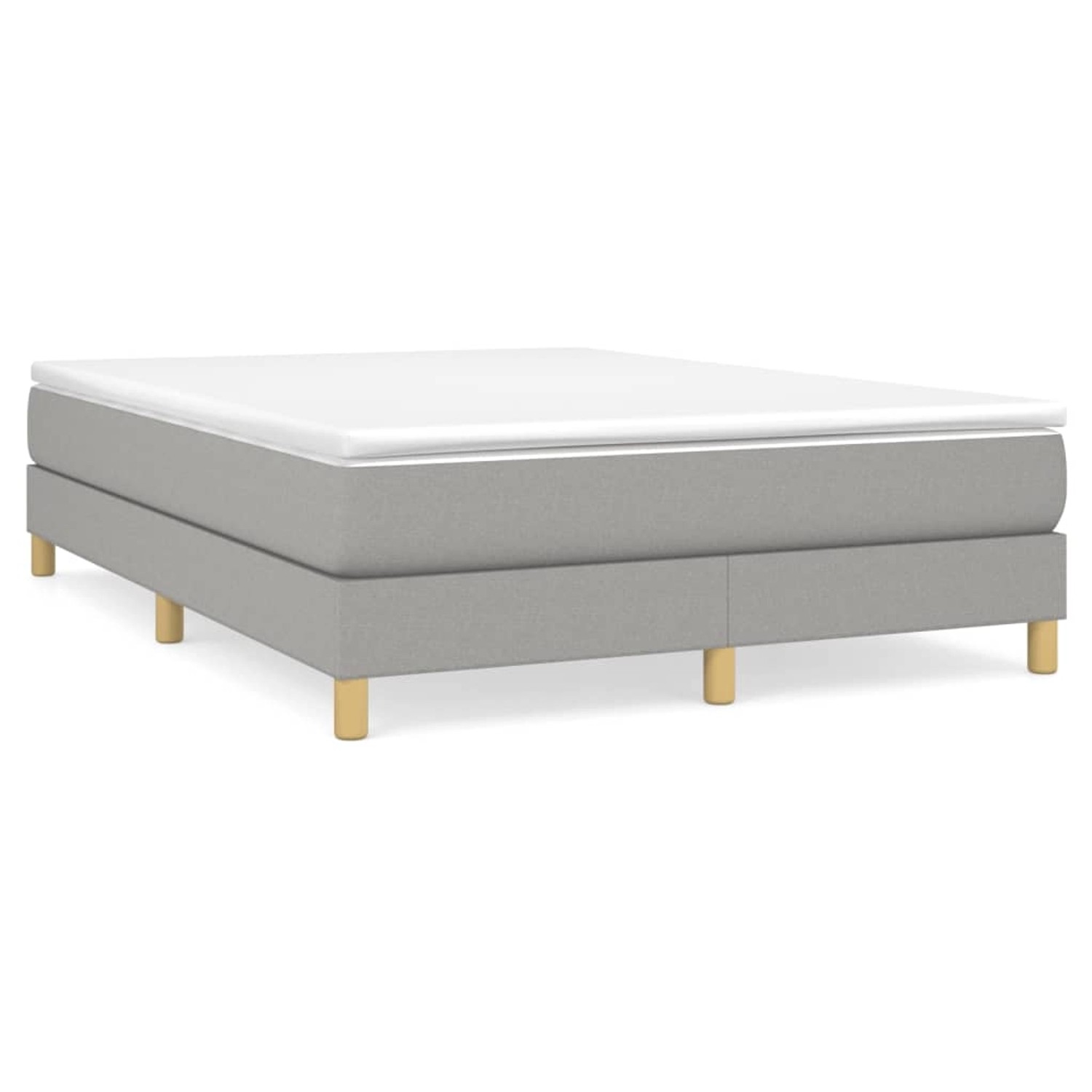 vidaXL Boxspringbett mit Matratze Hellgrau 140x200 cm Stoff 3144175 günstig online kaufen