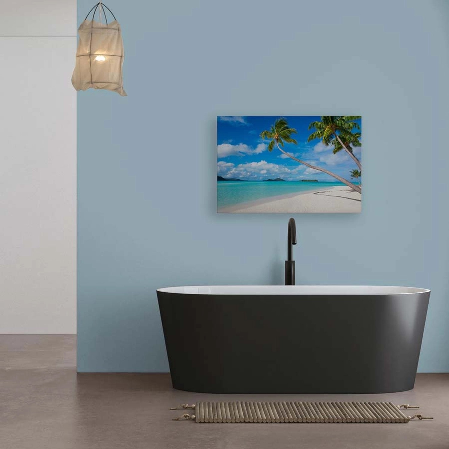 Bricoflor Leinwandbild Tropische Insel 90 X 60 Cm Deko Bild Palmen Am Strand Für Küche Und Wohnzimmer Leinwand Urlaub Mo