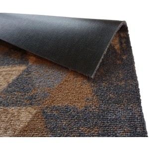 Astra Sauberlaufmatte Miabella, Dreiecke grau-braun, 50x150cm, mit rutschfester Rückseite.