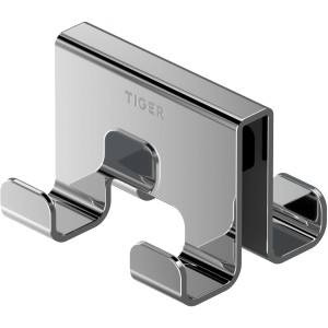 Tiger Handtuchhaken Caddy für Duschkabine, doppelt, Chrom, für 6-8 mm Glas.