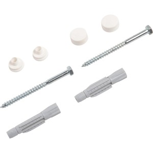 LUX Stand-WC Befestigungsset mit Dübeln, Schrauben und Abdeckkappen für die WC-Montage.