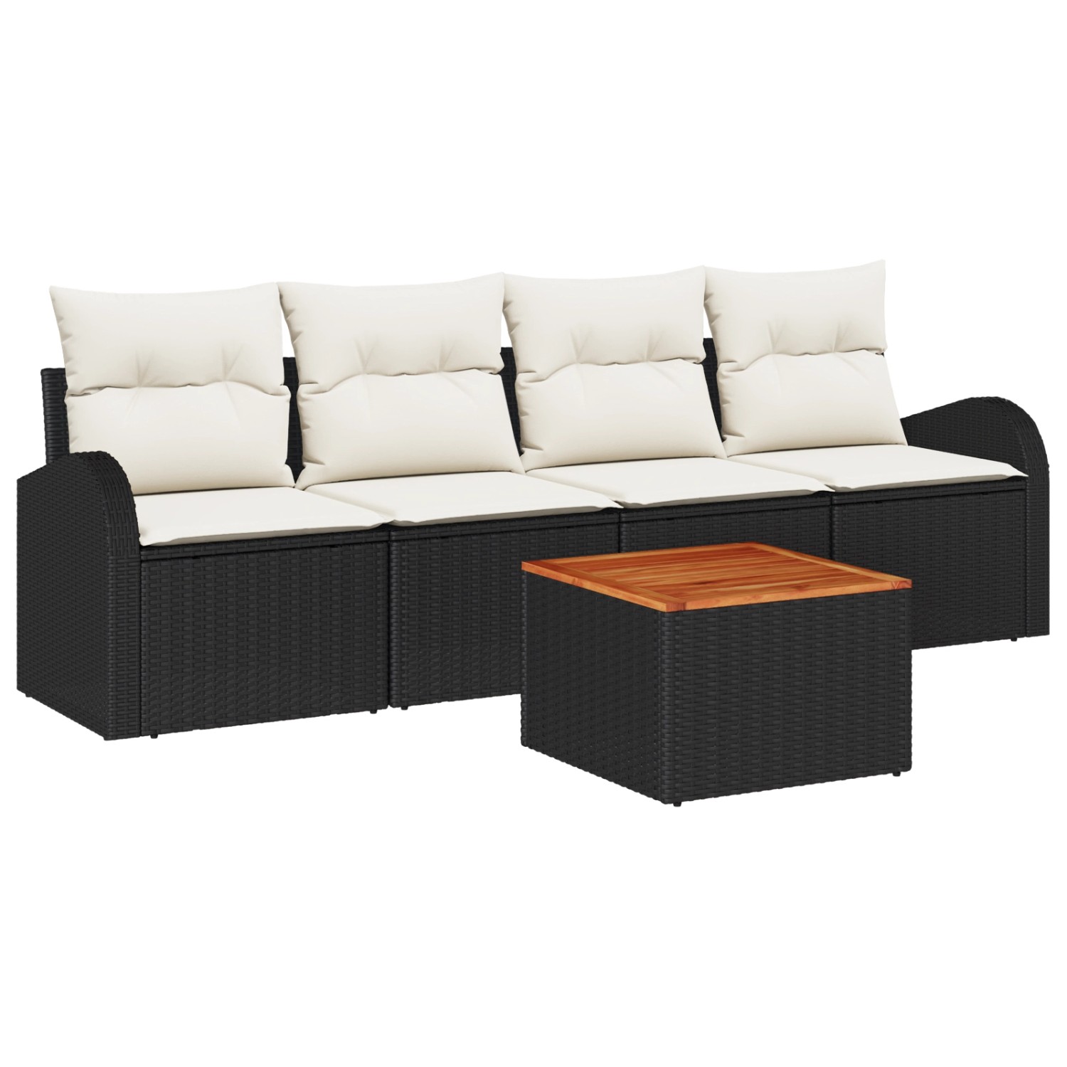 vidaXL Garten-Sofa-Set 5-Tlg Schwarz Weiß 3356178 günstig online kaufen