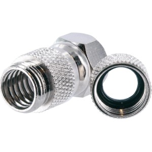 Schwaiger F-Stecker mit Wetterschutz, silberfarben, für Koaxialkabel, Antennenzubehör.