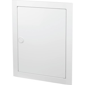 Striebel & John Kleinverteiler, 24 TE, Unterputz, weiß, mit flacher Tür.