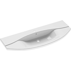 Pelipal Keramik-Waschbecken, 120,5 cm, Serie 4010, weiß, mit Hahnloch und Überlauf.