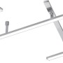 Moderne, dimmbare LED-Deckenleuchte Indira in Nickel matt mit schwenkbaren Elementen für indirekte Beleuchtung.