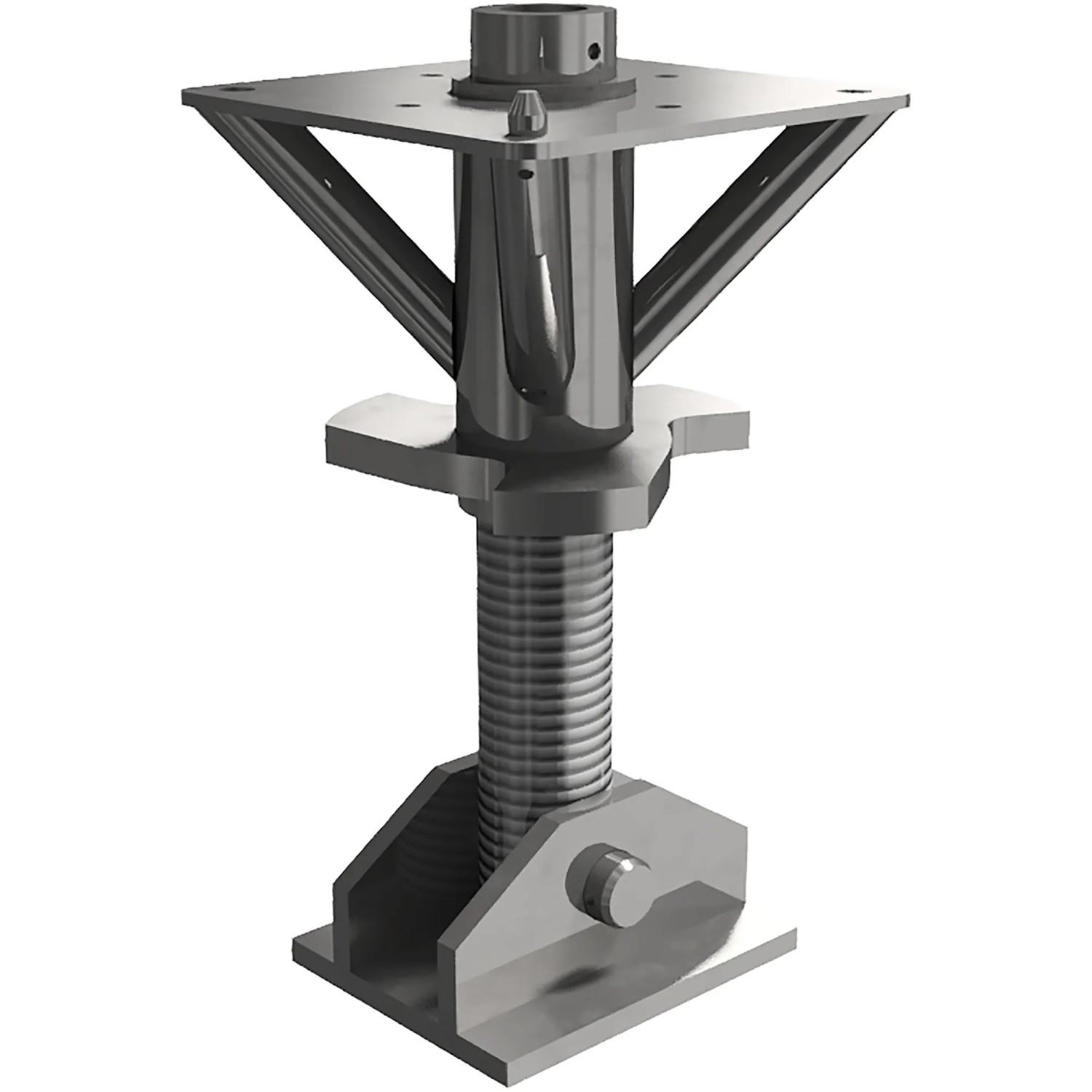 Schake Endstück mit Spindel für Schwerlaststüze KN400 Silber