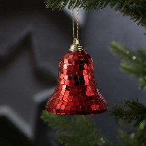 Marelida Christbaumschmuck Glocke Weihnachtsbaumschmuck Im Discokugel Look Rot