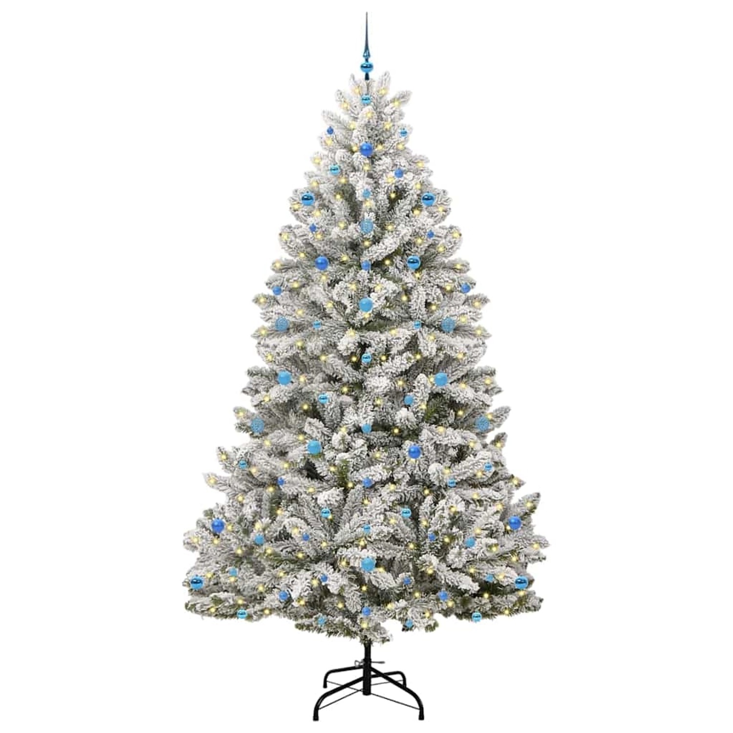 vidaXL Künstlicher Weihnachtsbaum Grün und Weiß 270 cm PVC und Metall 3395782