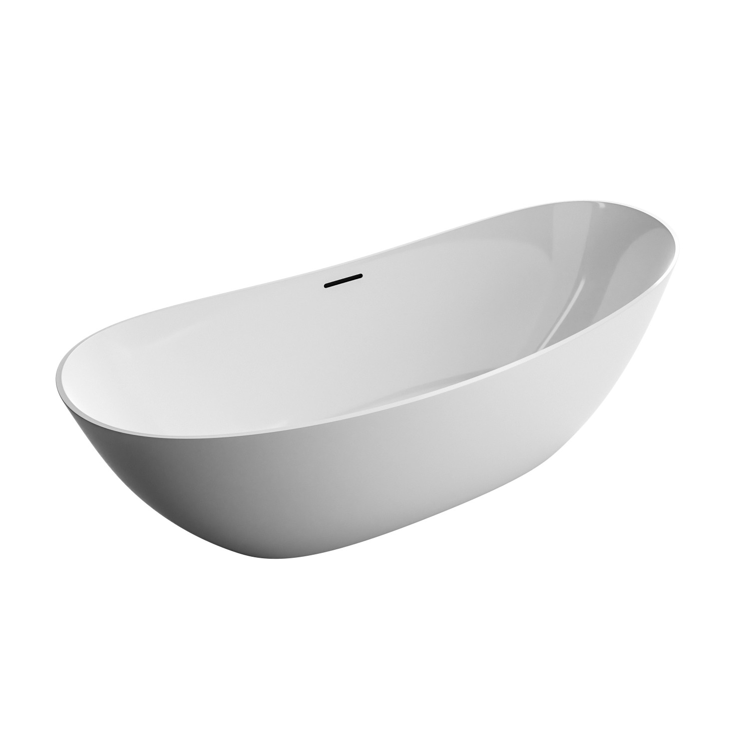 Bernstein Freistehende Badewanne DALIA Acryl Weiß Glänzend 170x72x60