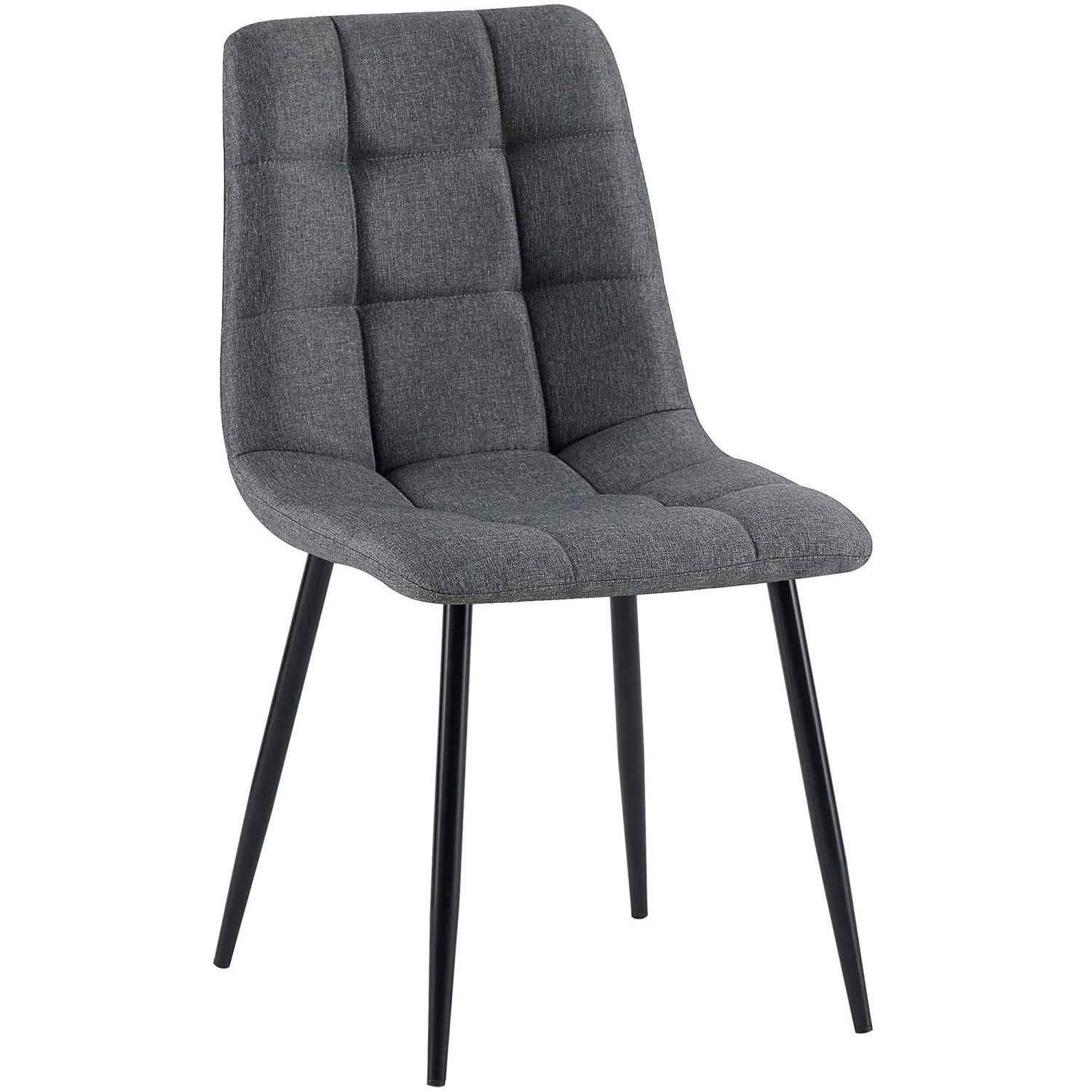 DELUKE Esszimmerstuhl FANOR Stoff Dunkelgrau 45x55x84cm Essstühle Esszimmerstühle Küchenstühle Wohnzimmerstühle