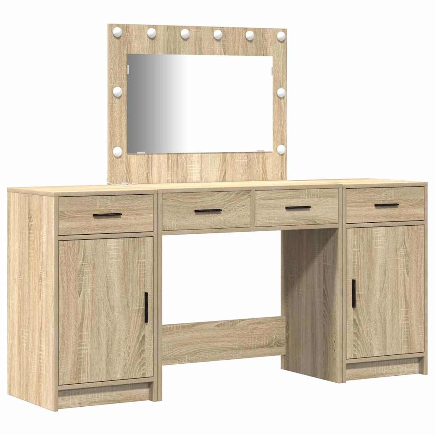 vidaXL Schminktisch mit Tür 3-Tlg Braun 40 x 41 x 75 cm Holzwerkstoff 33342 günstig online kaufen