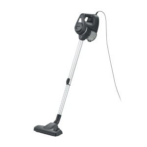 Severin Bodenstaubsauger CY 7080, schwarz-silber, mit höhenverstellbarem Teleskoprohr und Bodendüse.
