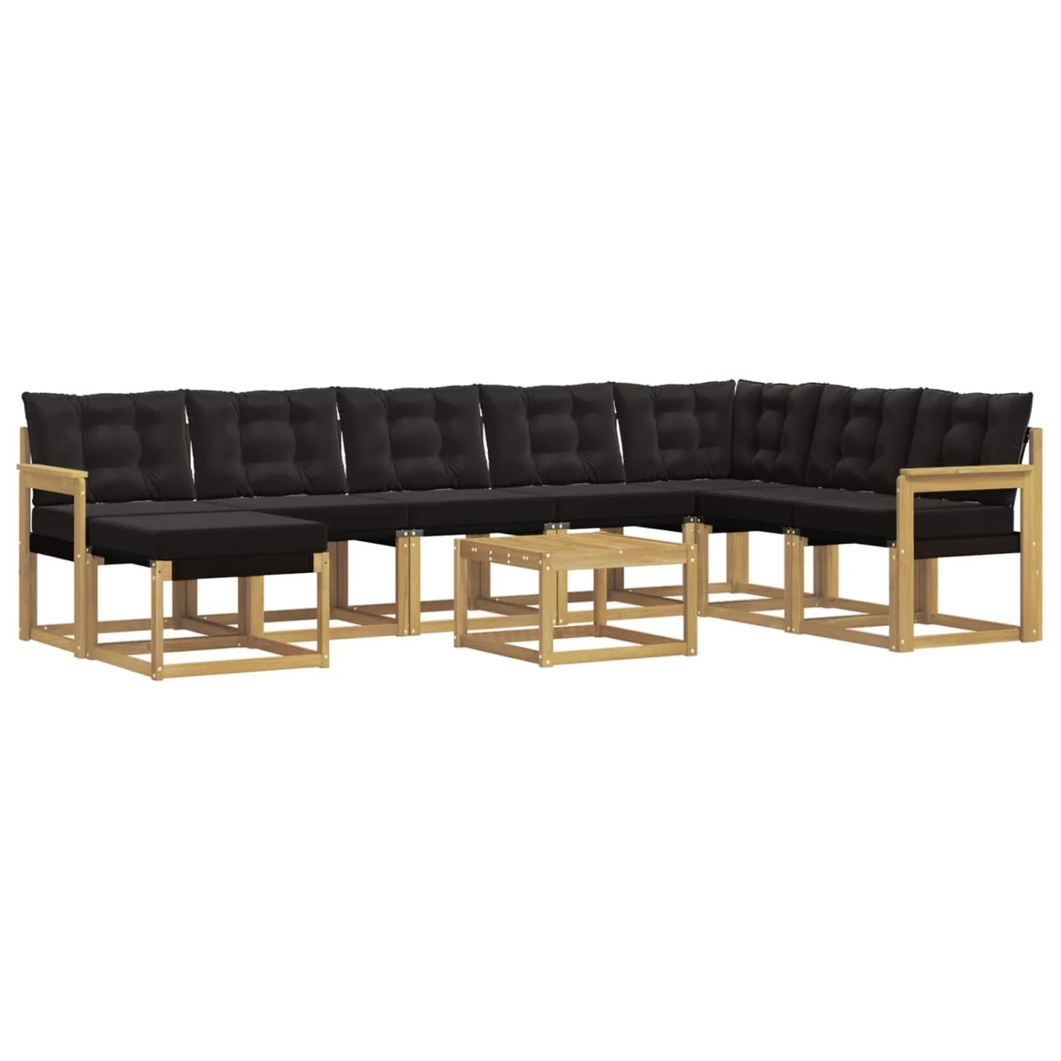 vidaXL Outdoor-Sofagarnitur mit Kissen 9-Tlg Weiß und Schwarz 3389782