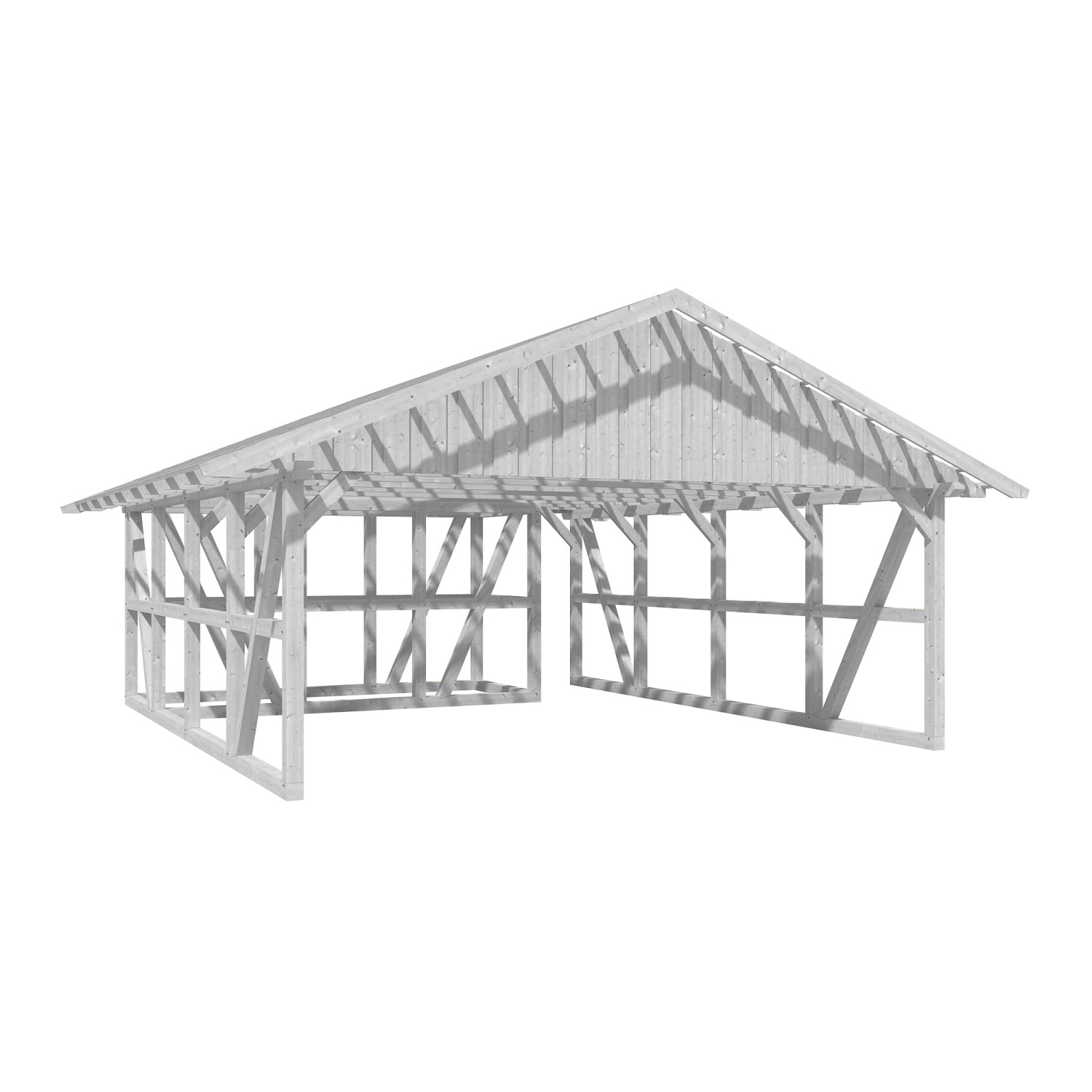 Skan Holz Carport Schwarzwald m. Dachlattung u. Abstellr. B 684 x 772 cm We günstig online kaufen