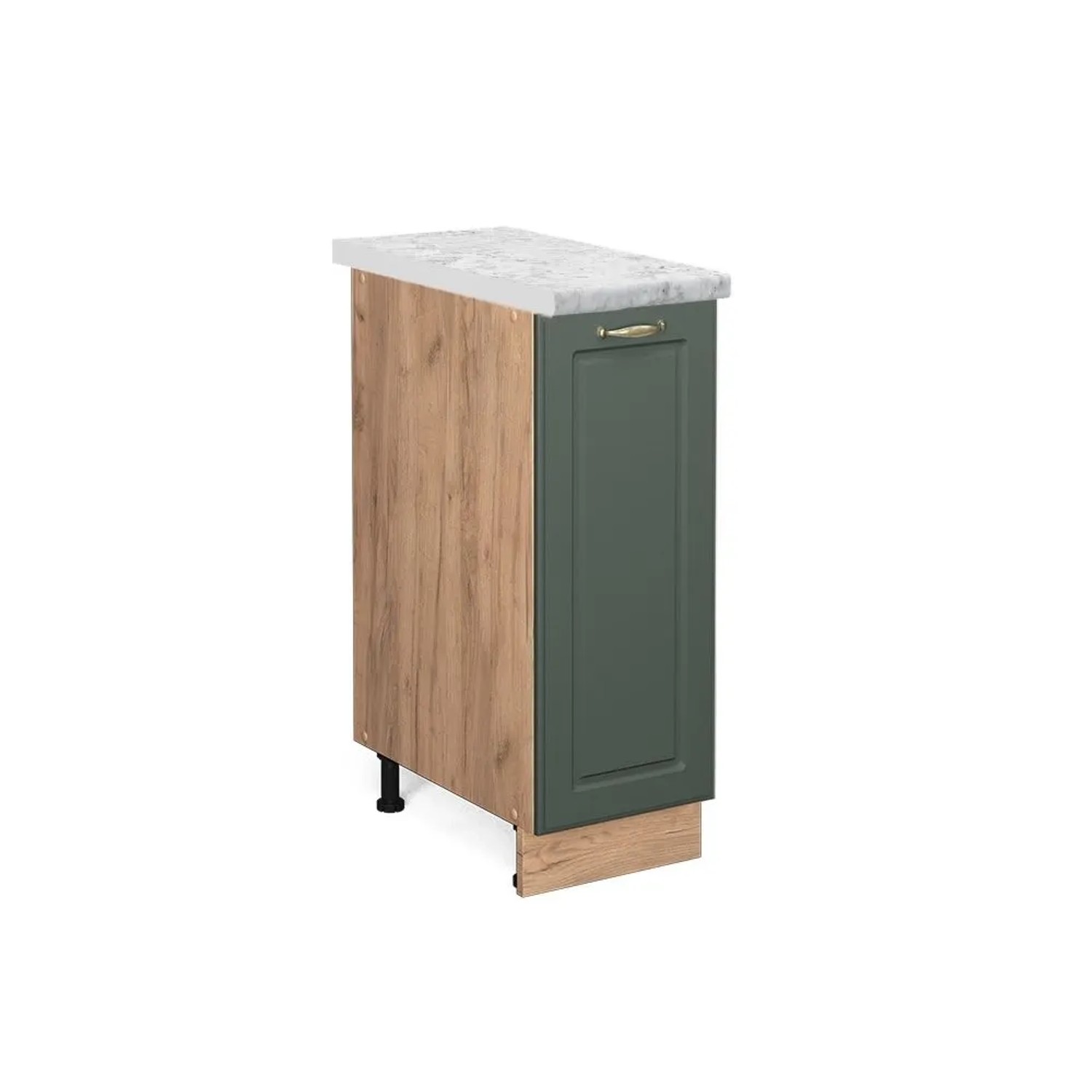 Vicco Apothekerschrank Fame-Line Grün-Gold Landhaus Goldkraft Eiche 30 cm AP Marmor