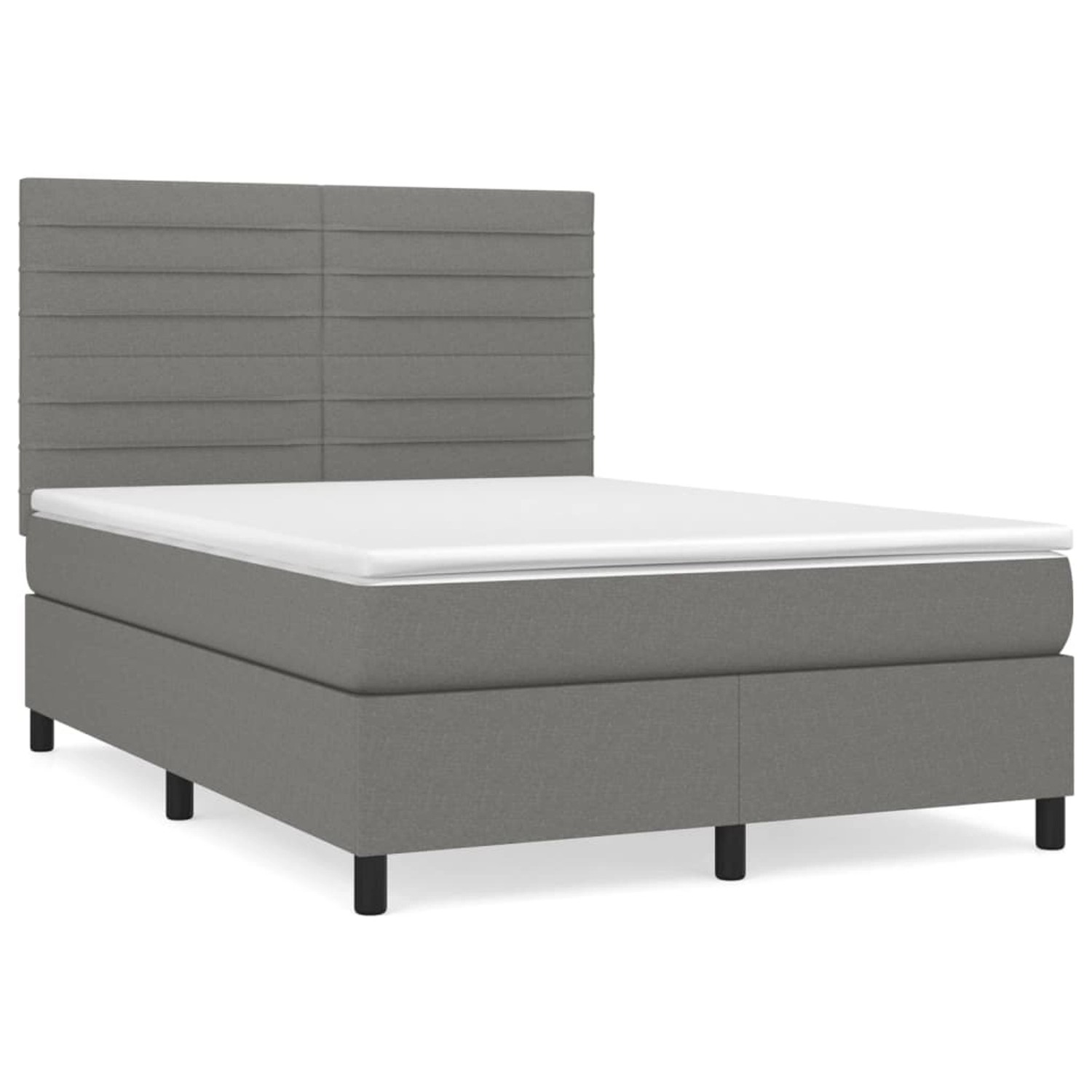 vidaXL Boxspringbett mit Matratze Dunkelgrau 140x190 cm Stoff 3141850 günstig online kaufen