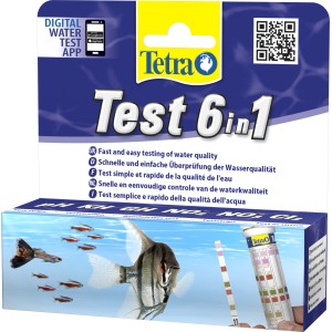 Tetra Wassertest 6in1: Teststreifen zur schnellen Bestimmung der Wasserqualität im Aquarium.