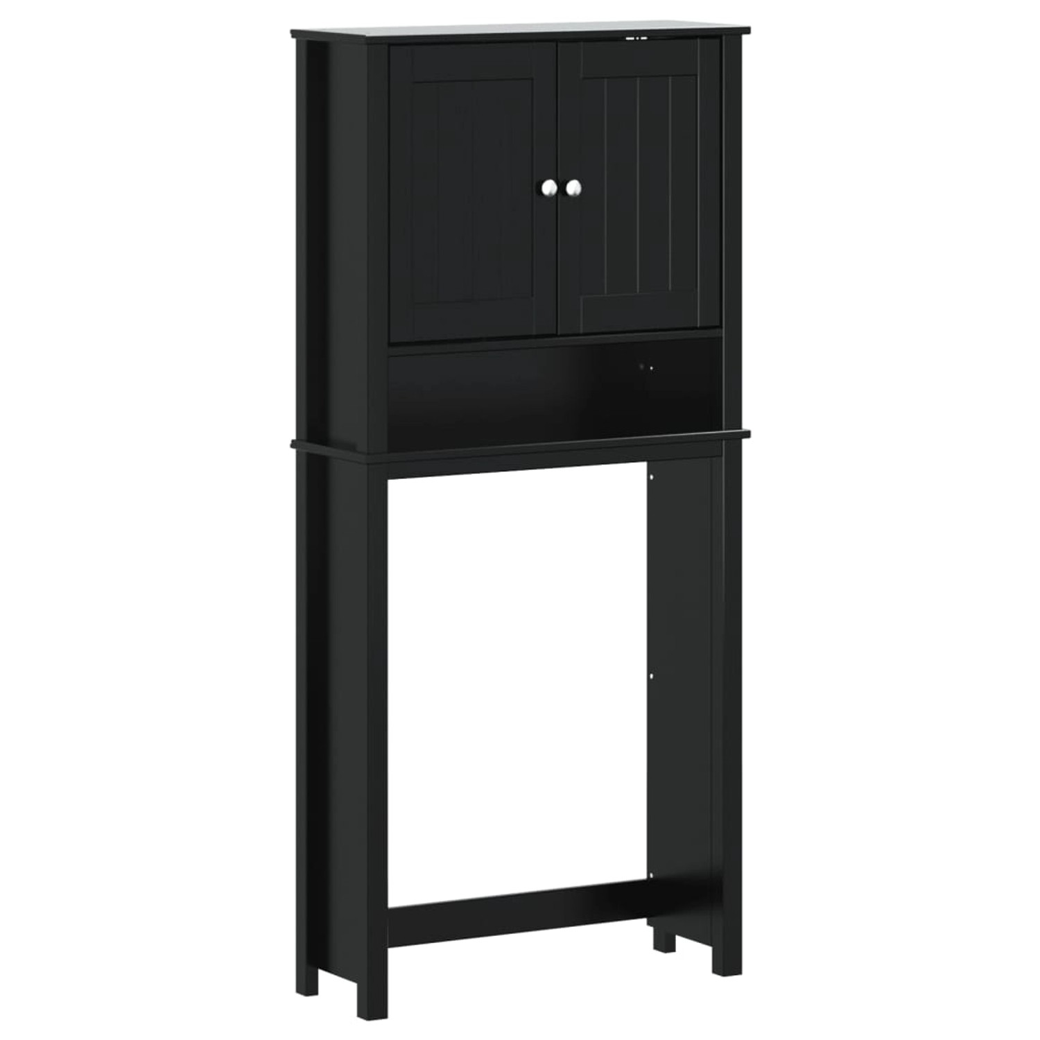 vidaXL Waschmaschinenschrank BERG Schwarz 76x27x164,5 cm Massivholz günstig online kaufen