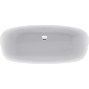 Freistehende Ideal Standard Oval-Badewanne Dea, 180x80 cm, Weiß, aus Sanitär-Acryl, mit mittigem Ablauf.