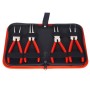Xpotool Sprengring Zangen Set 4-tlg. mit 2 geraden und 2 gebogenen 90° Seegeringzangen in roter Werkzeugtasche.