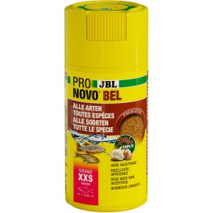 JBL Pronovo Bel Grano XXS Fischfutter-Granulat für kleine Aquarienfische in gelber Dose.