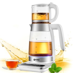 Ecosa EO-695 Teekocher mit Temperatureinstellung BPA-Frei 1,8L  2200 Watt Weiß