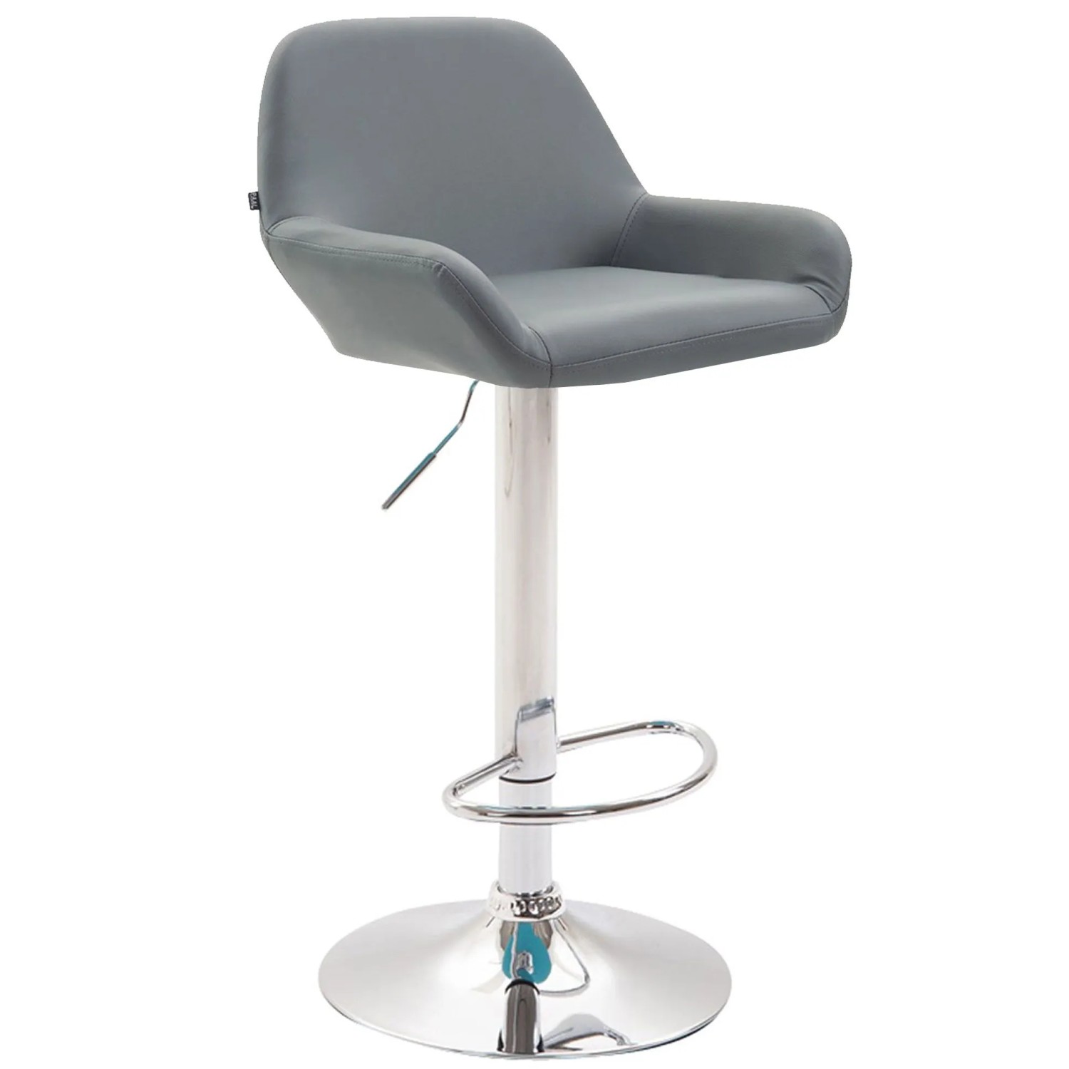 DELUKE Barhocker DUBLIN Grau Kunstleder Chrom Barstuhl Mit Lehne Tresenhocker Tresenstuhl