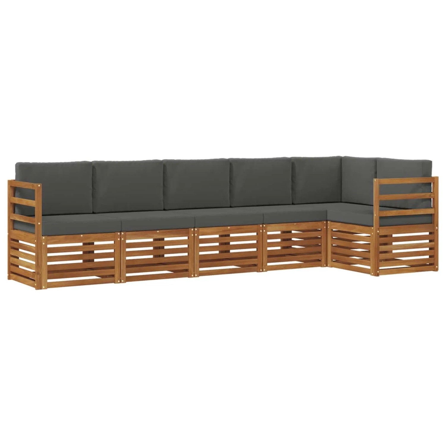 vidaXL Sofagarnituren 6 Tlg Natur und Anthrazit Massivholz Akazie 3374872