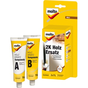 Molto 2K-Holz Ersatz 150g: 2-Komponenten-Spachtelmasse zum Kleben und Reparieren von Holz im Innen- und Außenbereich.