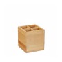 Relaxdays Besteckständer Bambus Natur 4 Fächer Herausnehmbar 14,5 cm x 13,5 cm x 13,5 cm 0,7 kg