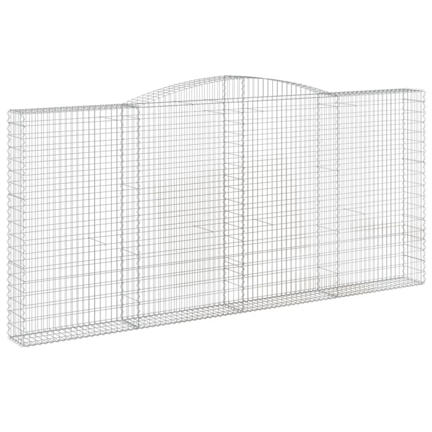 vidaXL Gabionen mit Hochbogen 2 Stk 400x30x180/200cm Verzinktes Eisen 3146918
