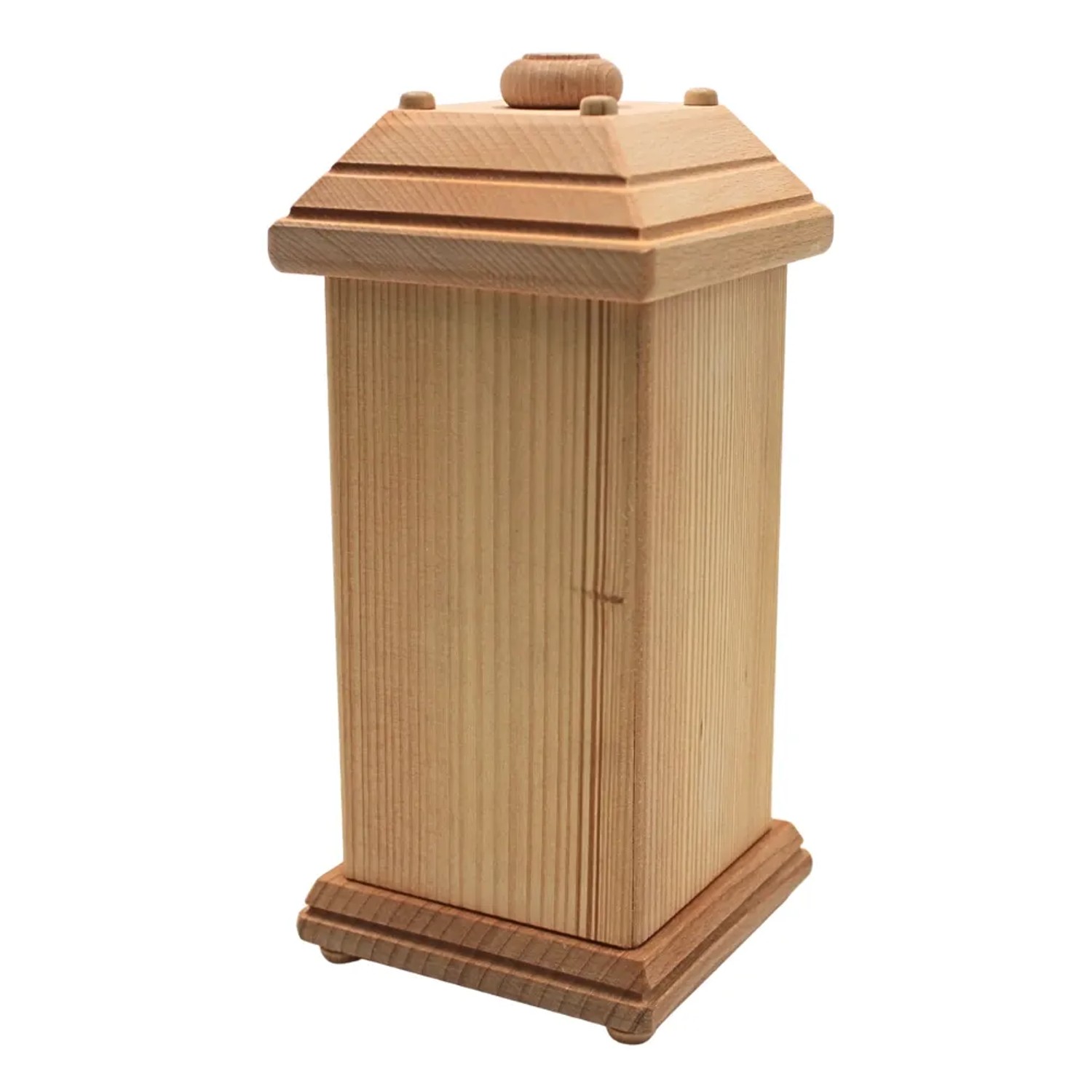 Dekohelden24 Tierurne Urne für Katzen Andenkurne Haustier Aschebox Tierurne groß Urne mit Katzenmotiv aus Buchenholz L/B/H 12 x 12 x 30 cm_2