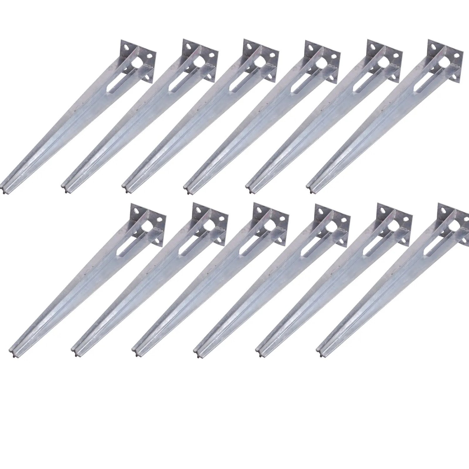 TRUTZHOLM 12x Bodenhülse Durchmesser 40mm 50cm Länge Verzinkt 100x100mm