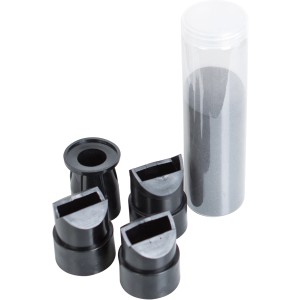 Scheppach Druckluftsandstrahlpistole Set mit Düsen und Strahlmittel für Kompressoren.