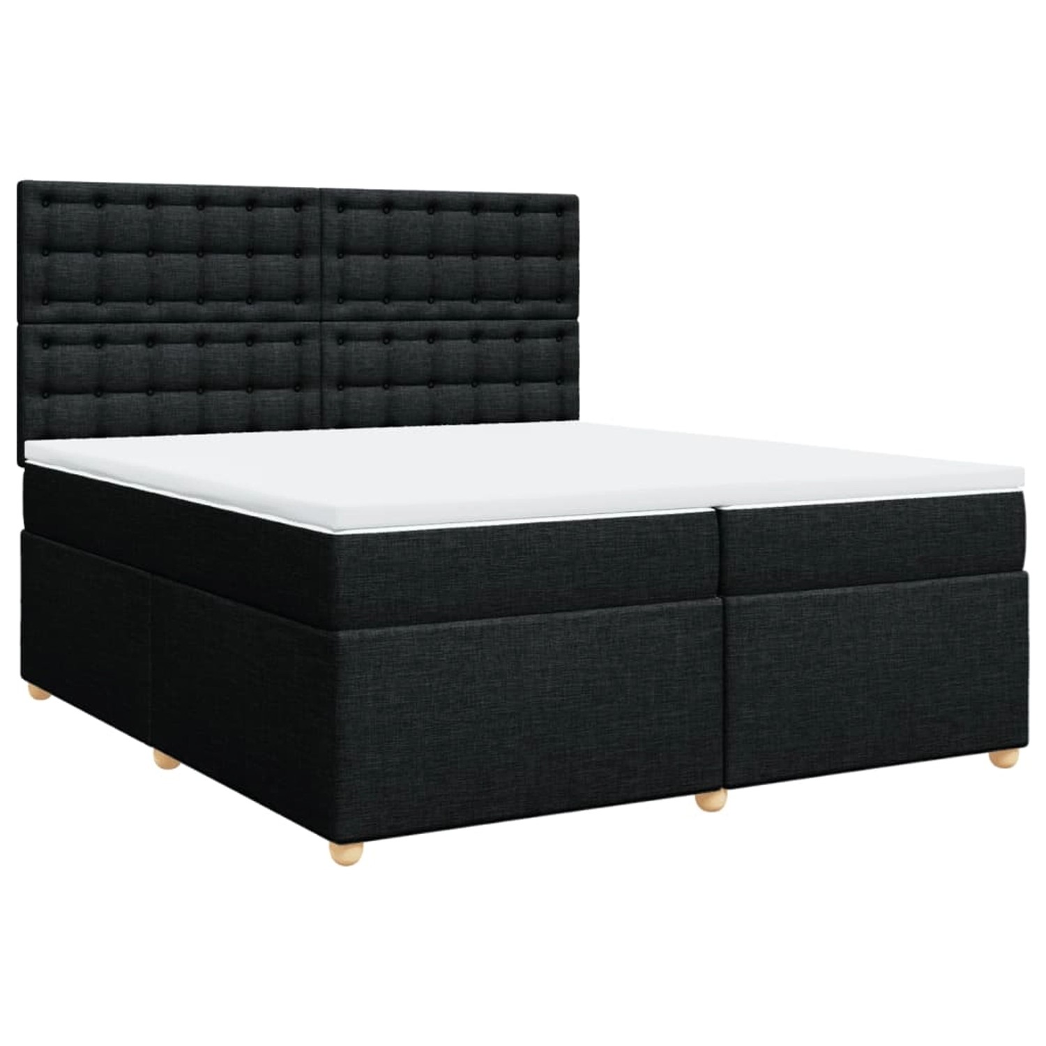 vidaXL Boxspringbett mit Matratze Schwarz 200x200 cm Stoff 3291403 günstig online kaufen