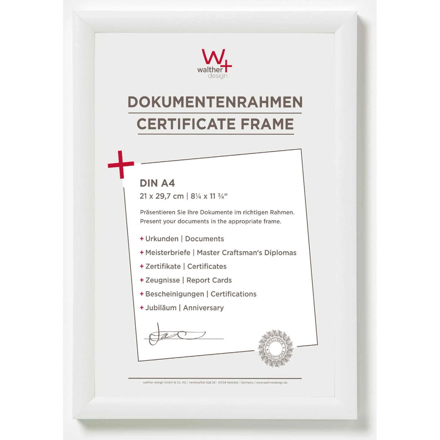 walther design Trendstyle Kunststoff Bilderrahmen  21x29,7 cm Weiss günstig online kaufen