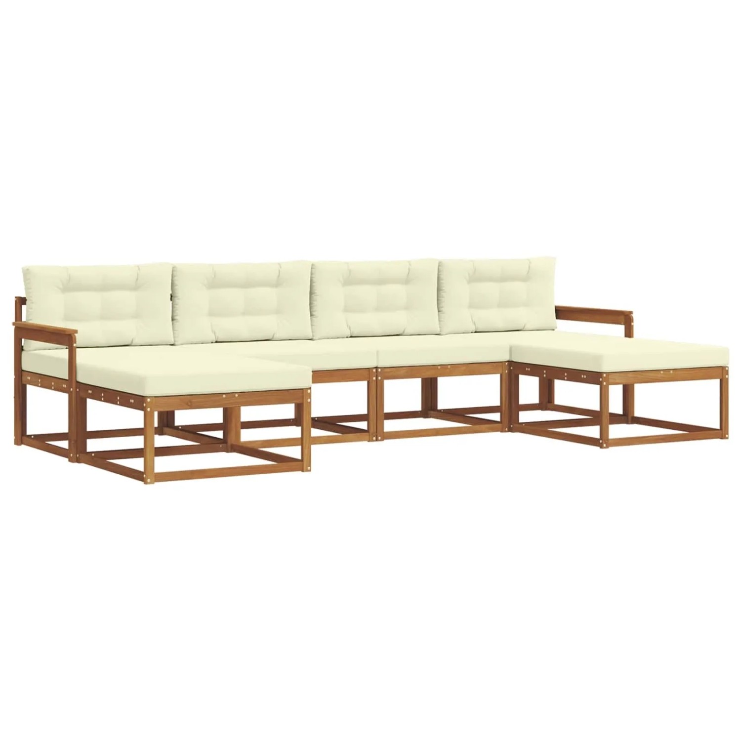 vidaXL Sofa Set mit Kissen 16-Tlg Natur und Creme 3367953