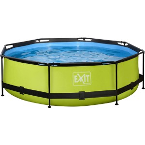 EXIT Lime Pool, grüner Stahlrahmenpool ø 300x76 cm mit Filterpumpe.
