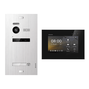 BALTER EVO-HD Video-Türsprechanlage für 1-Familienhaus mit Monitor, silber/schwarz.