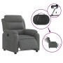 Elektrischer Relaxsessel, dunkelgrau, Stoff. TV-Sessel mit Liegefunktion und Seitentasche.