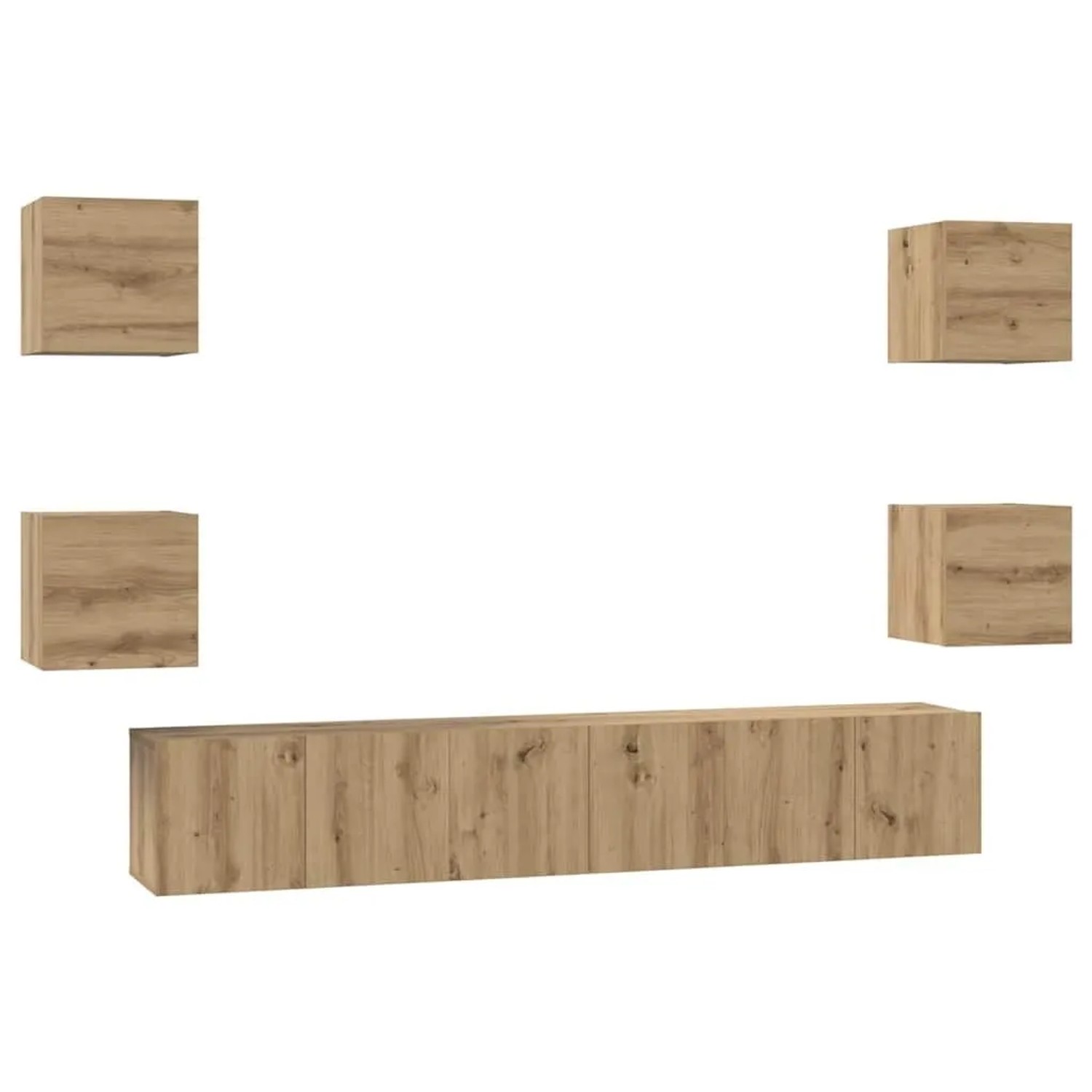 vidaXL TV-Schrankset Wandmontiert 7-Tlg Artisan-Eiche Holzwerkstoff 3393398
