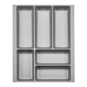 SOTECH ORGA-BOX-2 Besteckeinsatz Tiefe 462 mm Höhe 50,5 mm Für Nobilia Küchen Canvas Struktur Silbergrau Breite 359 mm