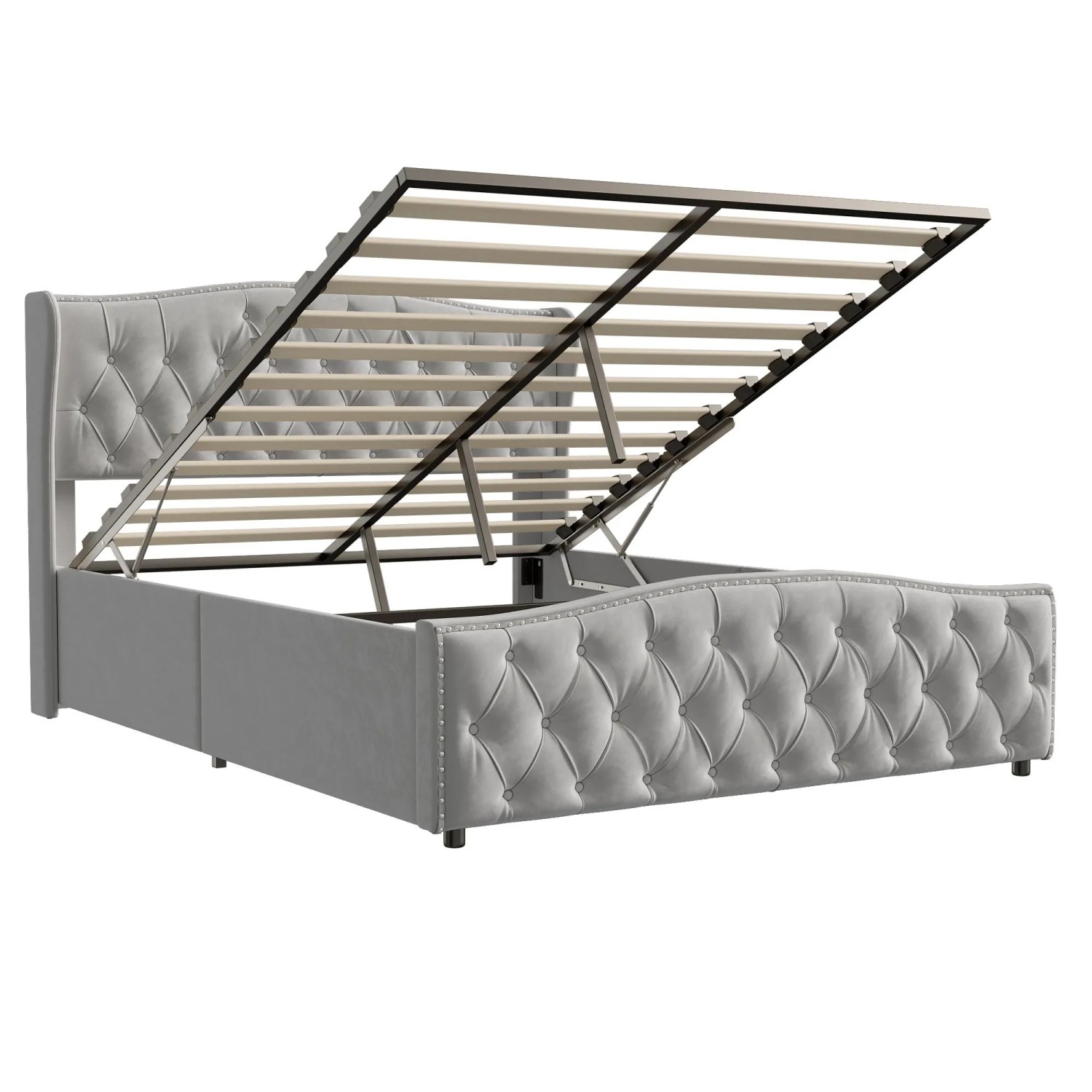 PXloue Polsterbett 160x200cm-Hydraulisches Stauraumbett- Doppelbett-Samt-Gr günstig online kaufen