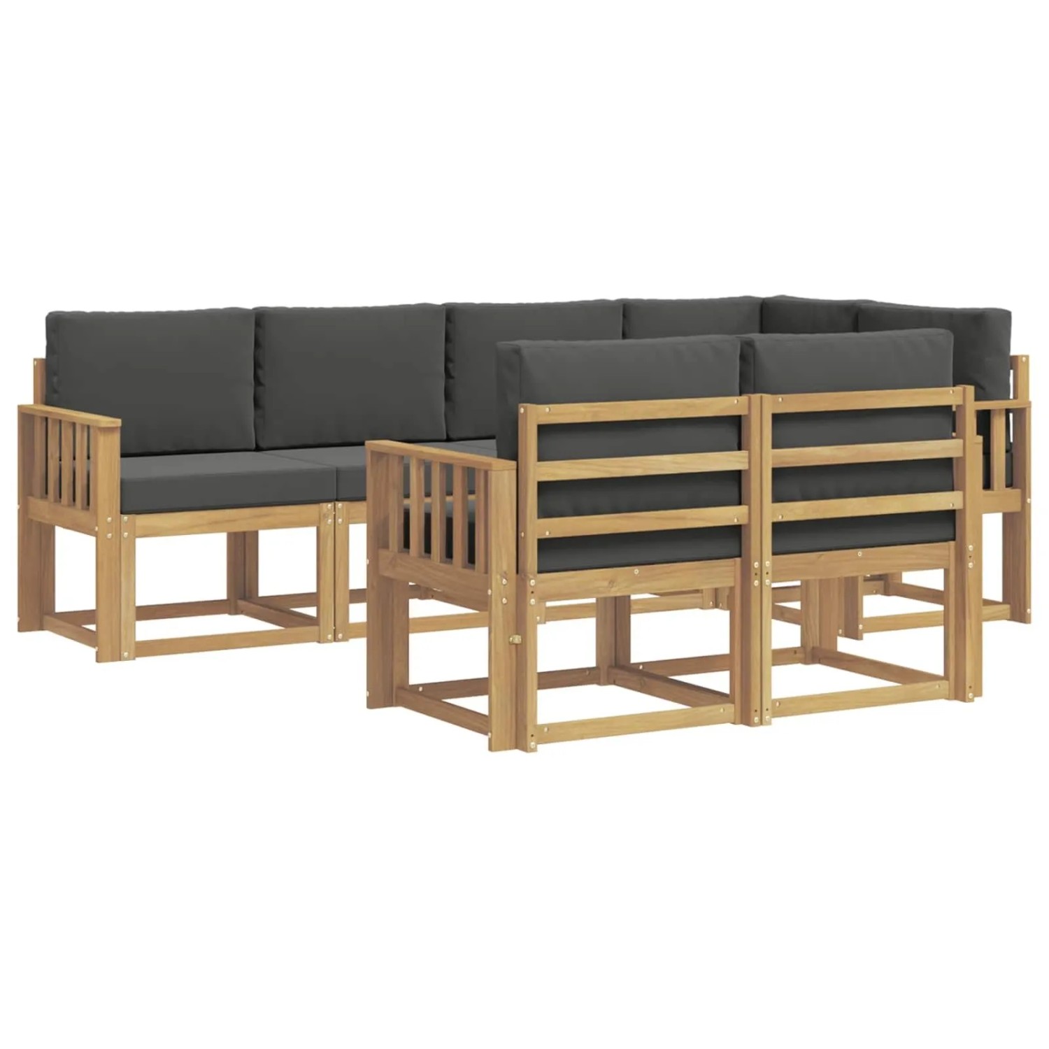 vidaXL Outdoor-Sofagarnitur 7-Tlg Weiß und Anthrazit Polyester 3387766