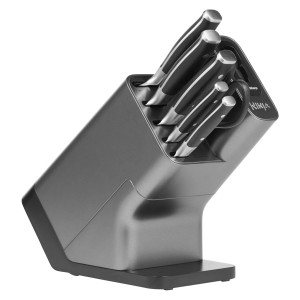 Ninja Messerblock K32006EU mit 5 Messern und Schere, grau-schwarz, für die Küche.