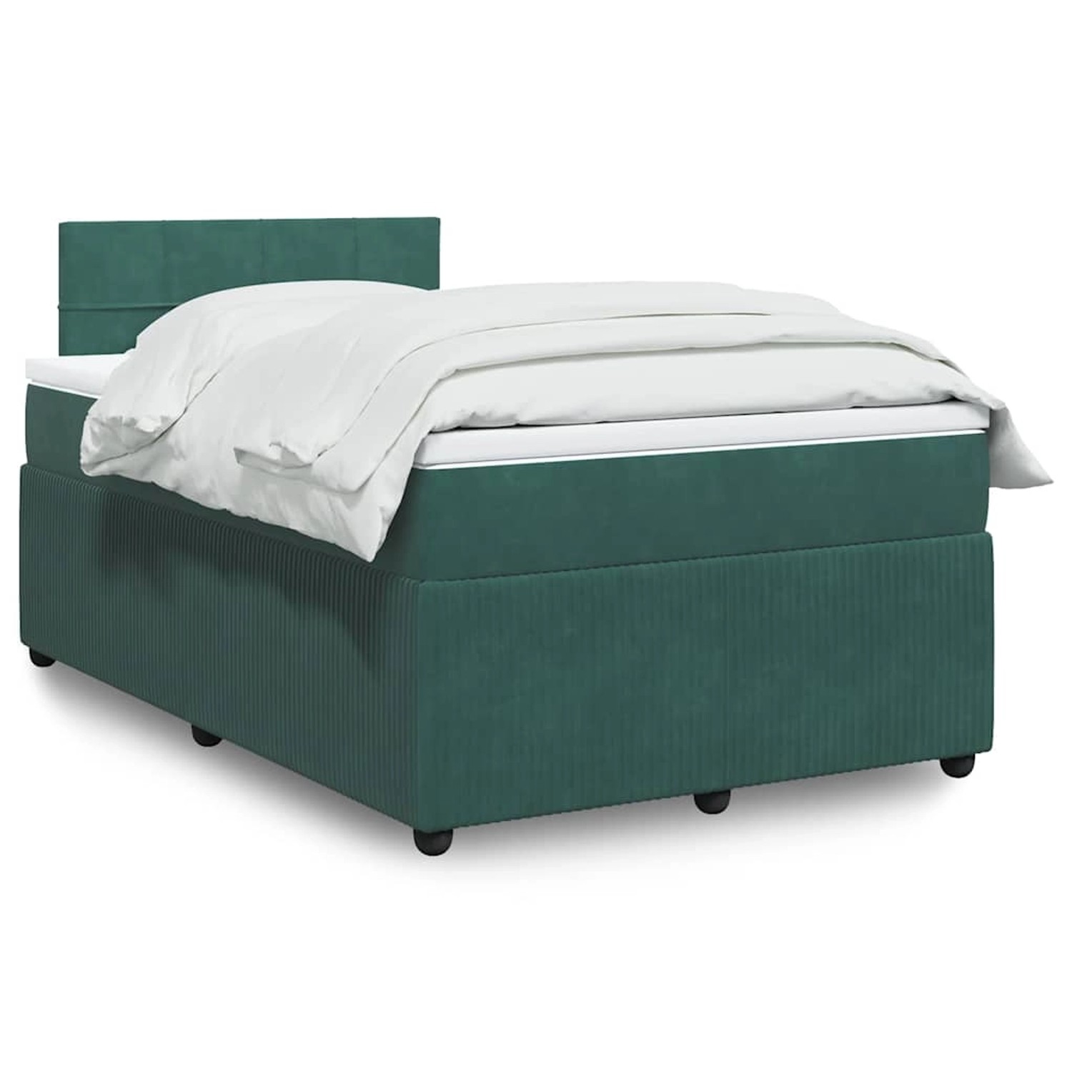 vidaXL Boxspringbett mit Matratze Dunkelgrün 120x200 cm Samt 3290013 günstig online kaufen